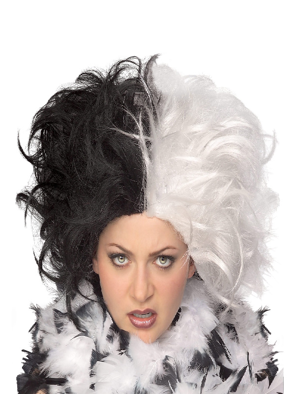 ms spot black and white adult wig 101 dalmatians cruella characters sunbury costumes