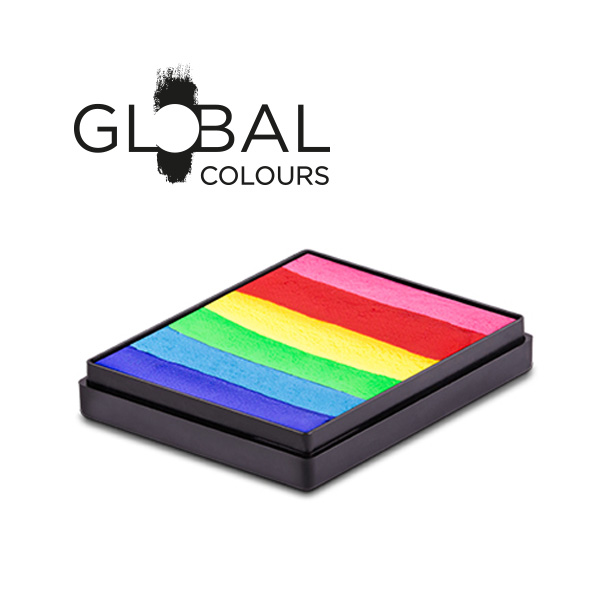 50br brightest rainbow global colours split cake 50g sunbury costumes