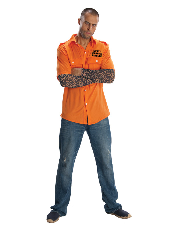 prisoner costume top adult character orange sunbury costumes