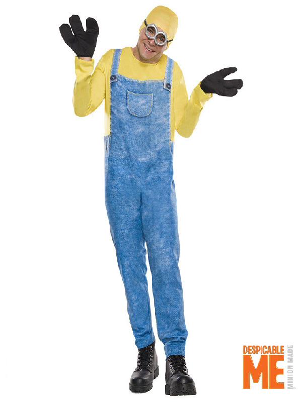 minion bob despicable me adult mens costume movie character yellow blue sunbury costumes