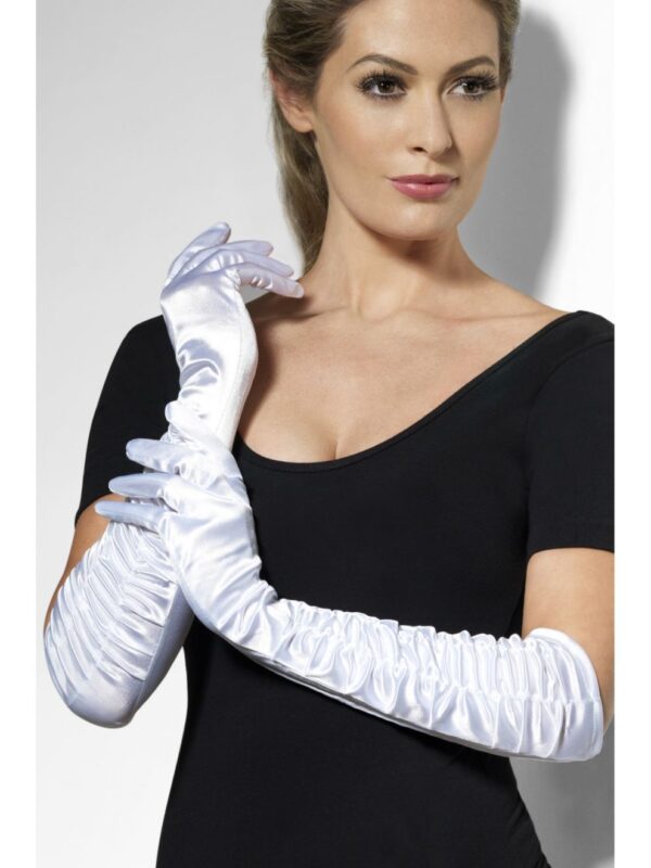 white gloves long satin debutante dress gloves