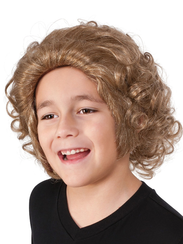 willy wonka child wig light brown curly movie characters book week sunbury costumes