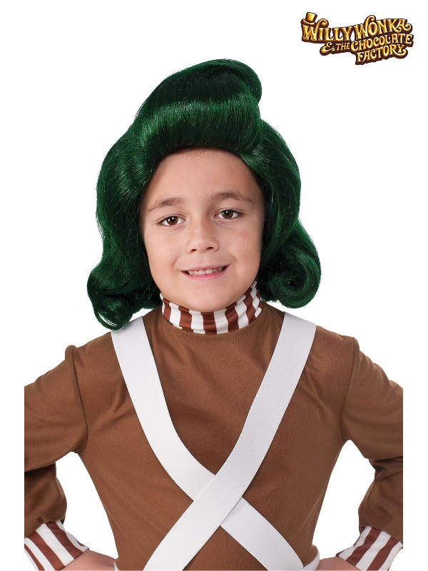 oompa loompa green wig child willy wonka accessories