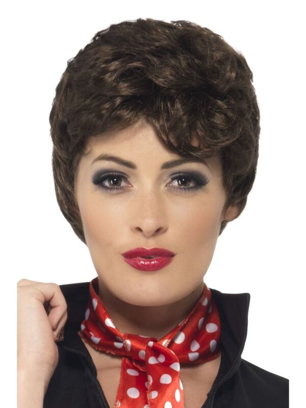 rizzo grease 50s short brown character wig sunbury costumes
