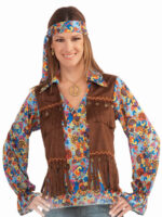 hippie 60s costume kit ladies shirt vest sunbury costumes