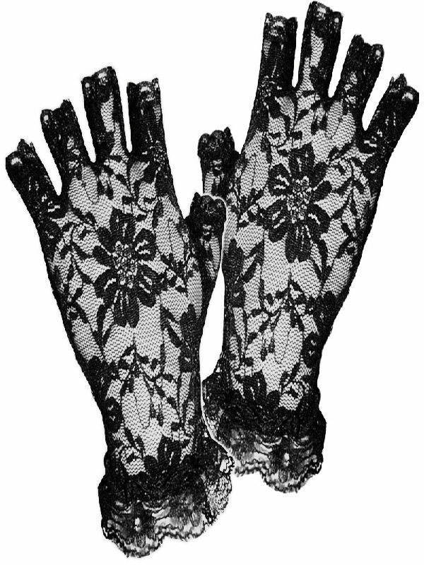black lace gloves short fingerless gatsby rock 80s 20s accessories sunbury costumes