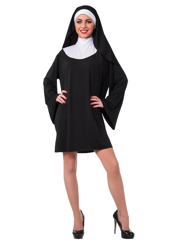 nun ladies short dress costume character black and white sunbury costumes