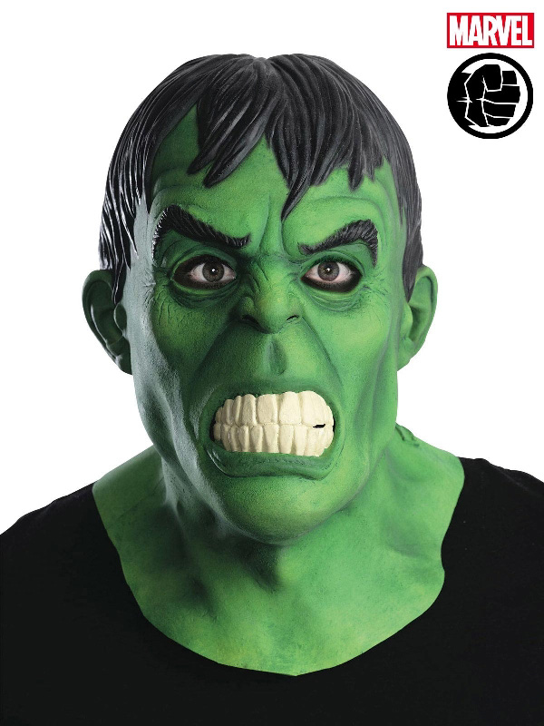 hulk latex full green mask marvel avengers super hero movies adult sunbury costumes