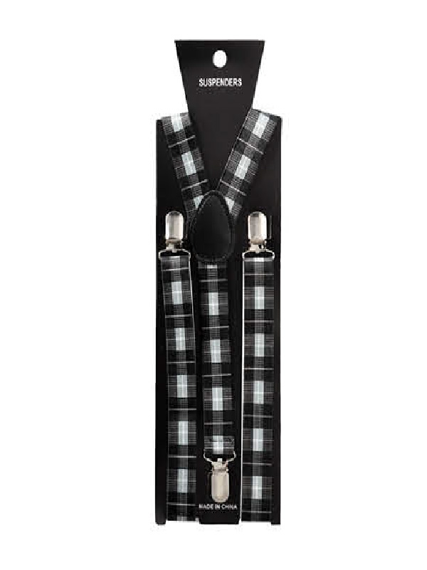 suspenders checkered black teal white 100 days of prep sunbury costumes