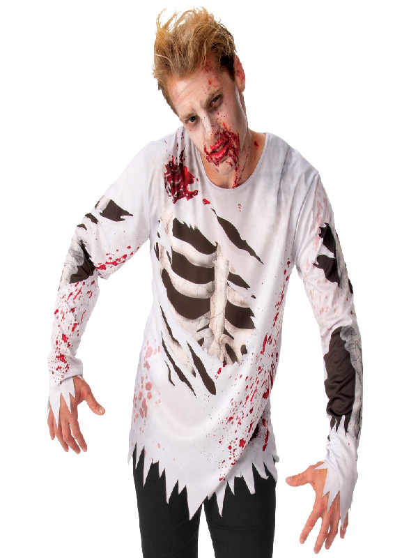 zombie halloween costume top adult skeleton ribs image sunbury costumes