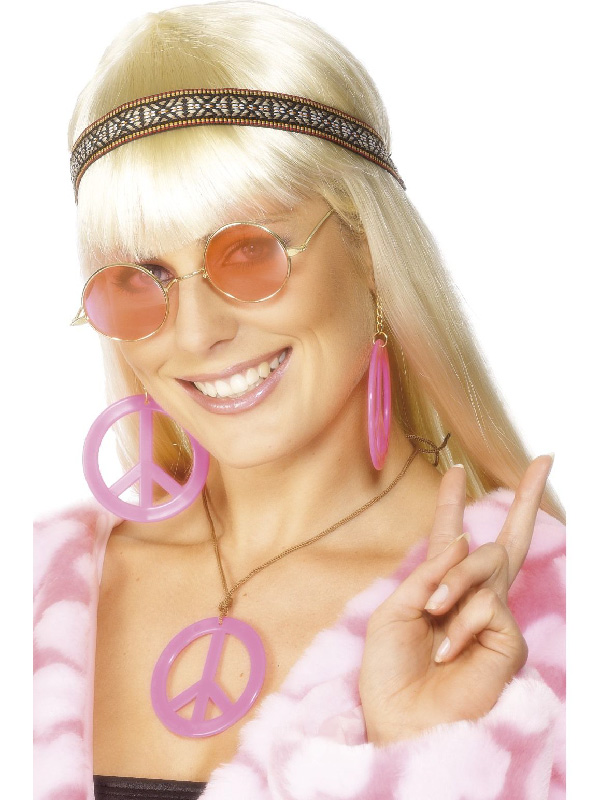 womens hippy kit pink accessories 60's 70's decades sunbury costumes