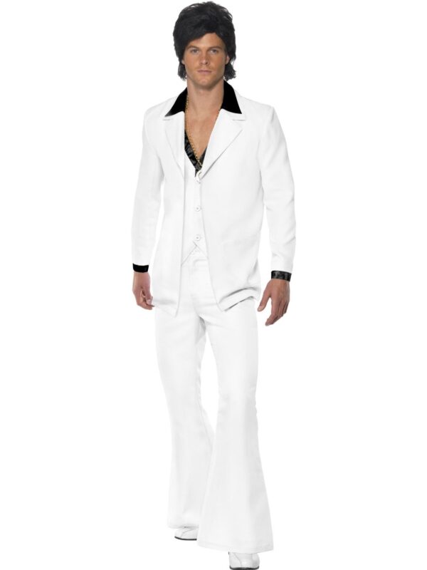 1970's white mens suit costume decades disco sunbury costumes