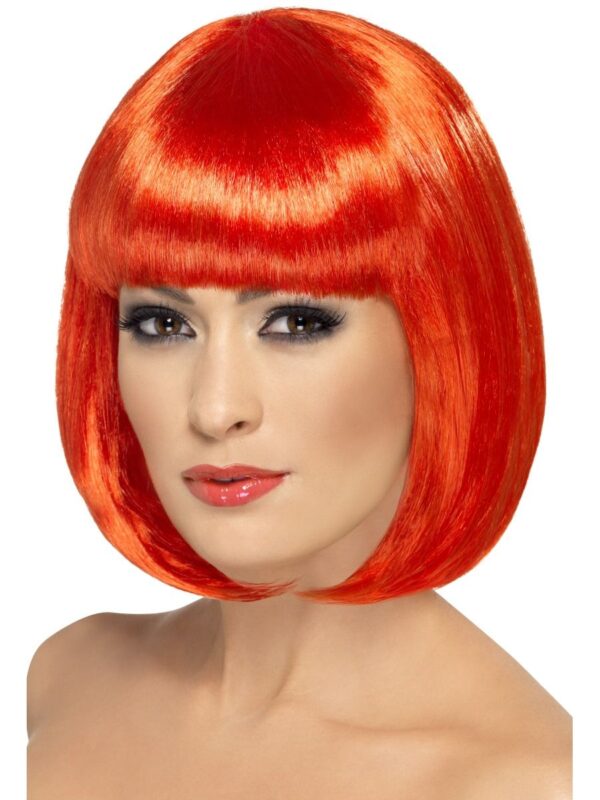 neon red partyrama short bob fringe wig sunbury costumes