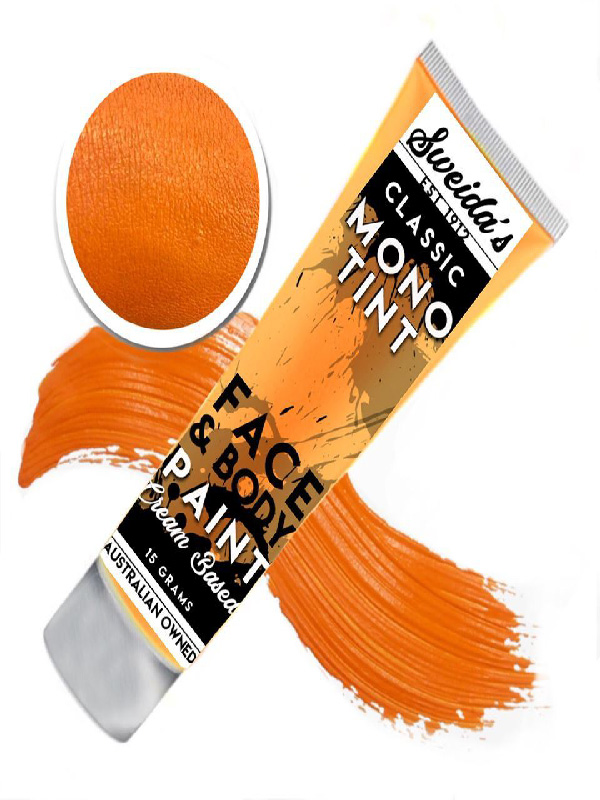 true orange monotint face and body paint 15ml sunbury costumes