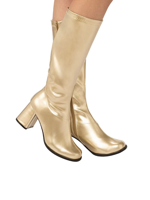 gold go go boots square heel decades accessories sunbury costumes