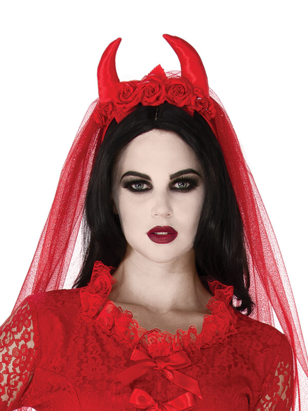red devil horns veil accessories halloween sunbury costumes