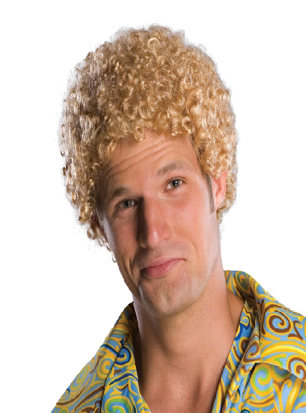 blonde tight afro adult wig decades 70's sunbury costumes