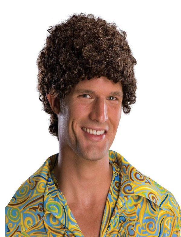 brown tight afro adult wig decades 70s sunbury costumes