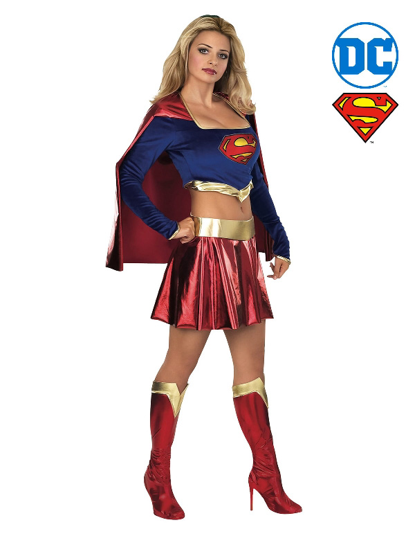 supergirl ladies metallic costume dc super hero characters secret wishes sunbury costumes