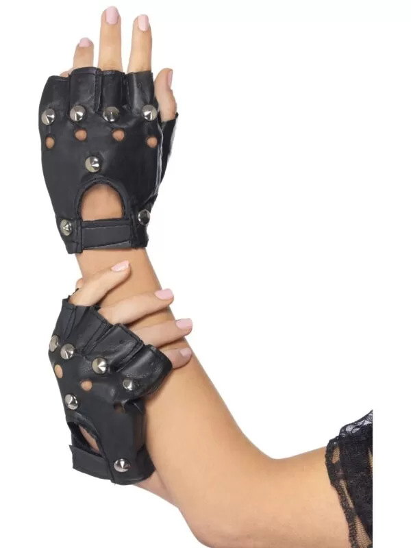 black punk silver studs gloves sunbury costumes